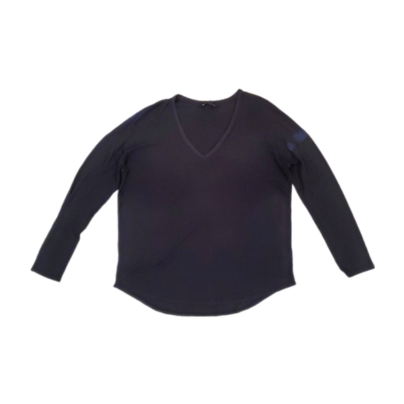 Athleta Women's Black Cloudlight Oversized V-Neck Long Sleeve‎ T-Shirt Large - Picture 1 of 6